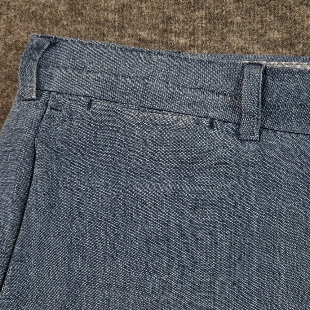 Polo Ralph Lauren 100% Linen Shorts Men 37 Classic Fit Indigo Blue 9 Inseam